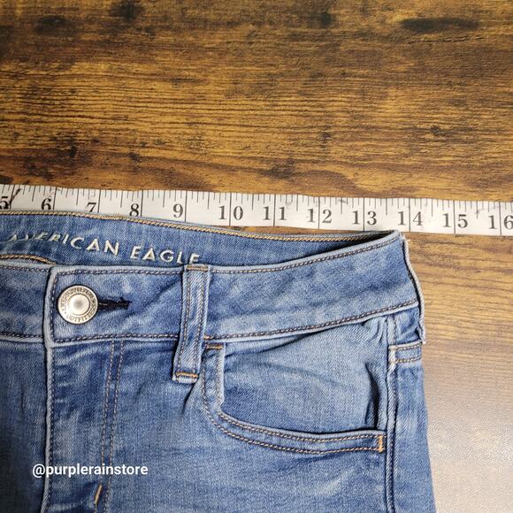 American Eagle Jeans 4S Jegging Mid Rise Next Level Stretch Medium Wash Denim - Picture 6 of 12
